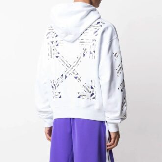 Sudadera con capucha y estampado de Arrows para hombre, color blanco