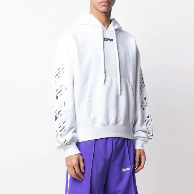 Sudadera con capucha y estampado de Arrows para hombre, color blanco