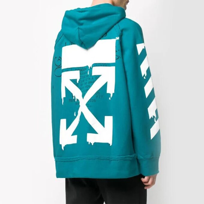 Sudadera con capucha y estampado de flechas y gotas de agua para hombre, azul océano