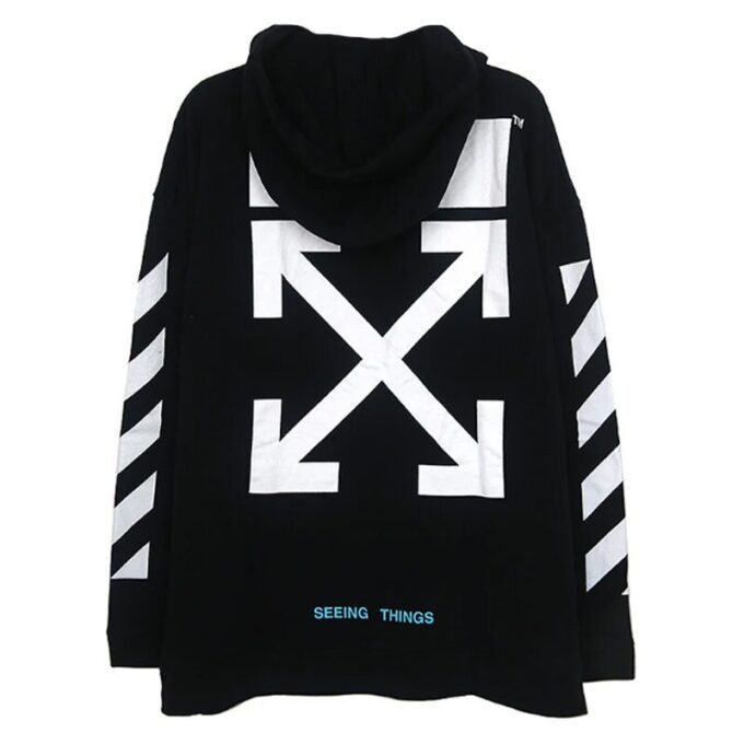 Sudadera con capucha y flechas «Negro-Blanco»