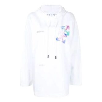 Sudadera con capucha y logo Off-White SS21, color blanco