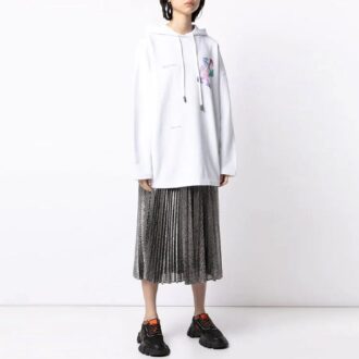 Sudadera con capucha y logo Off-White SS21, color blanco
