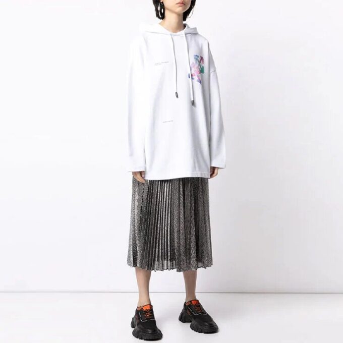 Sudadera con capucha y logo Off-White SS21, color blanco