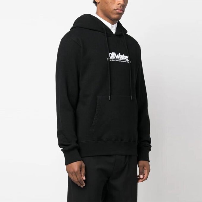 Sudadera con capucha y logotipo grande «Negro»