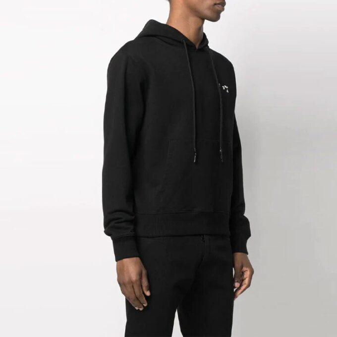 Sudadera con cordón y logo Off-White para hombre, temporada FW21, corte holgado, color negro