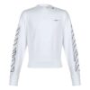 Sudadera con diseño abstracto de flechas, manga larga, color blanco