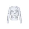 Sudadera con diseño abstracto de flechas, manga larga, color blanco