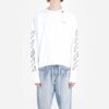 Sudadera con diseño abstracto de flechas, manga larga, color blanco