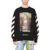 Sudadera con estampado diagonal Monalisa para hombre, color negro