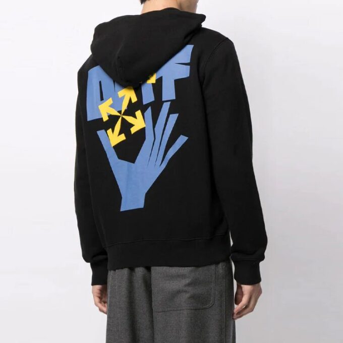 Sudadera con logo Hand Off para hombre, colección primavera-verano 2021, color negro
