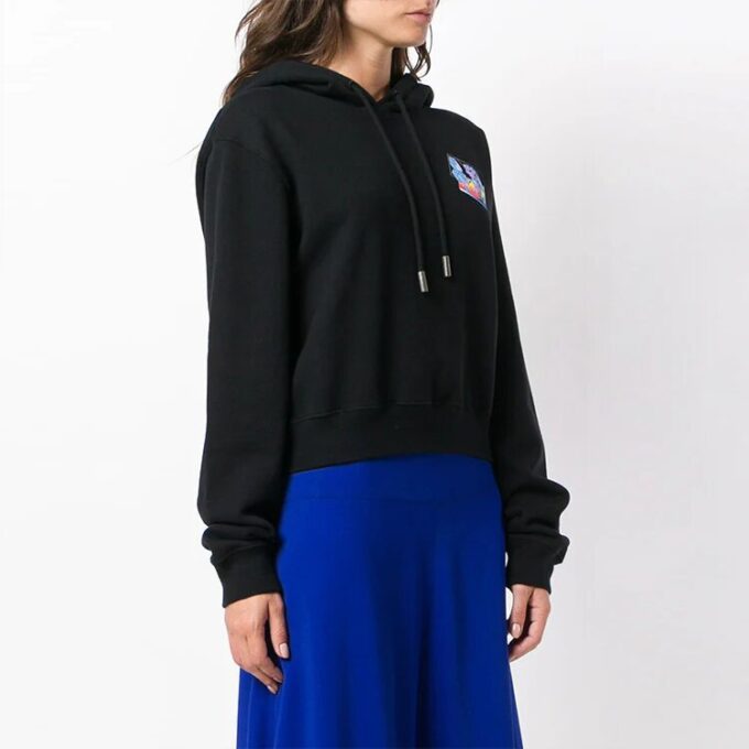 Sudadera corta con capucha Off-White Microenvironment Negra