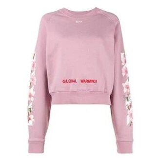 Sudadera corta de algodón Off-White C O Virgil Abloh FW Cherry Blossom