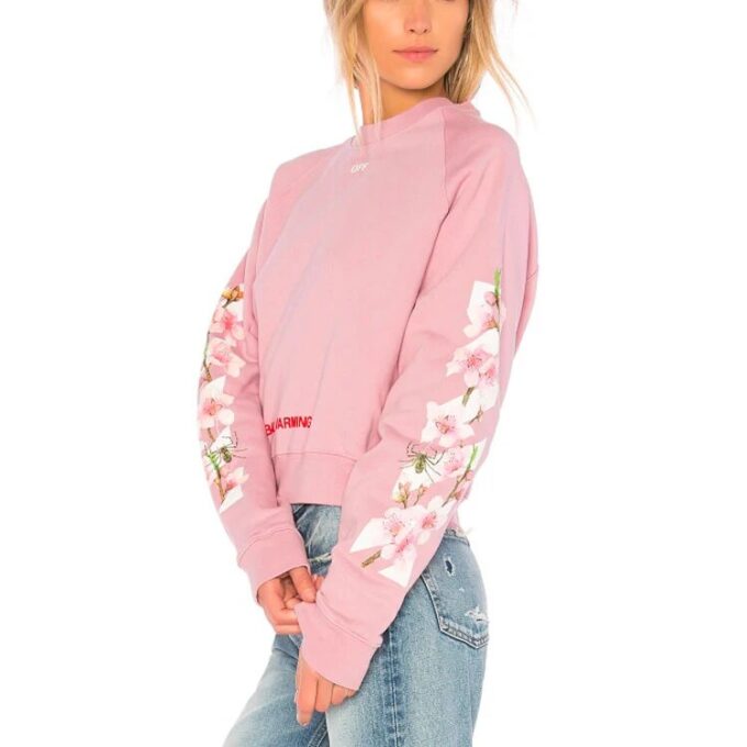 Sudadera corta de algodón Off-White C O Virgil Abloh FW Cherry Blossom