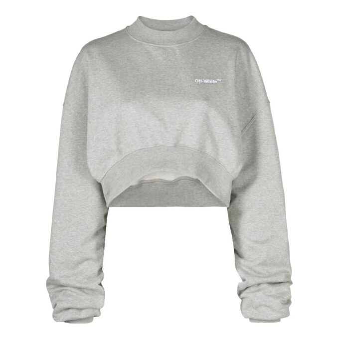 Sudadera corta de Off-White con mangas oversize «Gris»