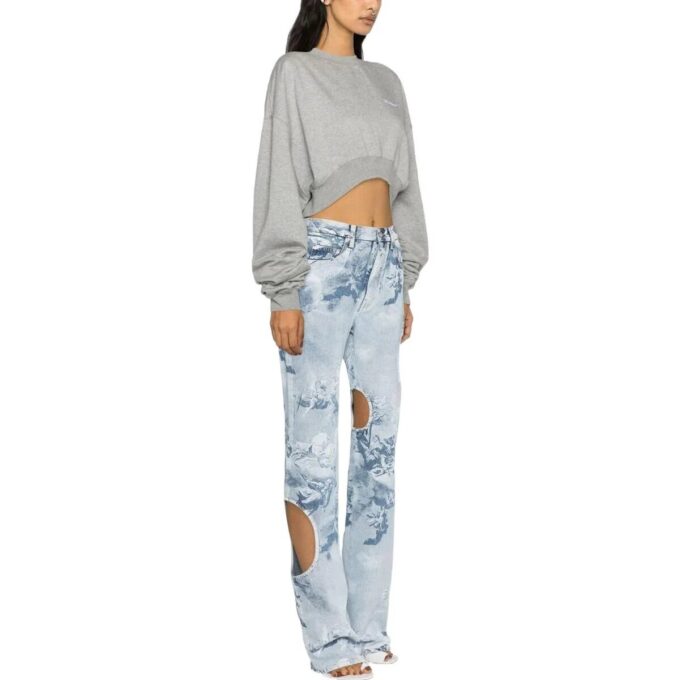 Sudadera corta de Off-White con mangas oversize «Gris»