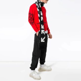 Sudadera de algodón con cuello redondo y logotipo para hombre SS19 «Impressionism» – Rojo