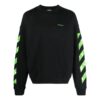 Sudadera de algodón con rayas diagonales «Negro»