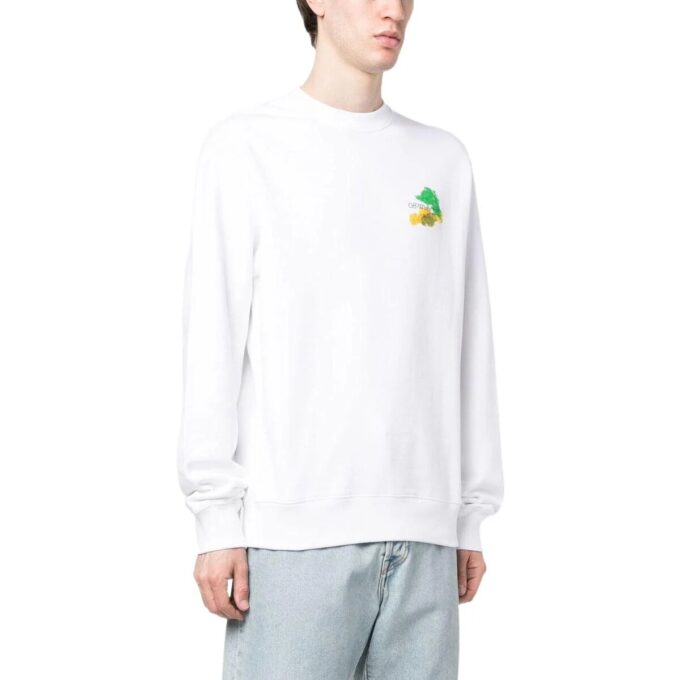 Sudadera de cuello redondo ajustada Brush Arrow «Blanco»