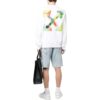 Sudadera de cuello redondo ajustada Brush Arrow «Blanco»