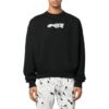 Sudadera de cuello redondo con estampado de logotipo «Negro»