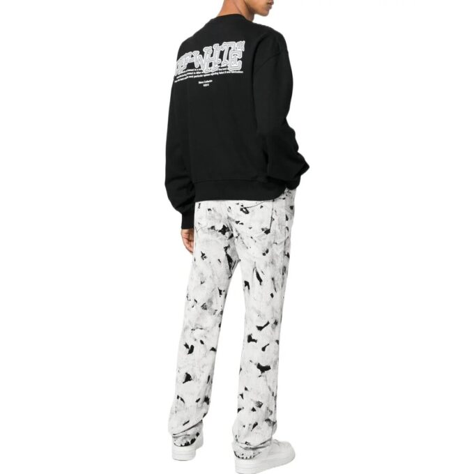 Sudadera de cuello redondo con estampado de logotipo «Negro»