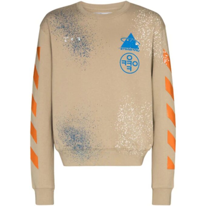 Sudadera de cuello redondo con salpicaduras de pintura Off-White x Browns 50 para hombre