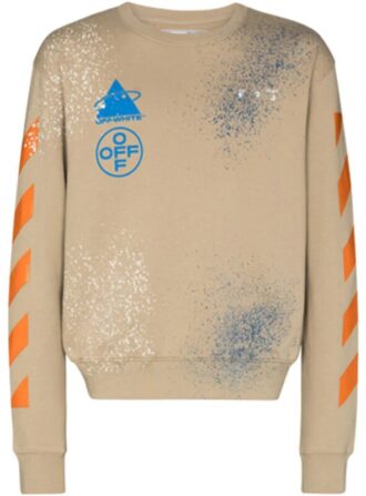 Sudadera de cuello redondo con salpicaduras de pintura Off-White x Browns 50 para hombre