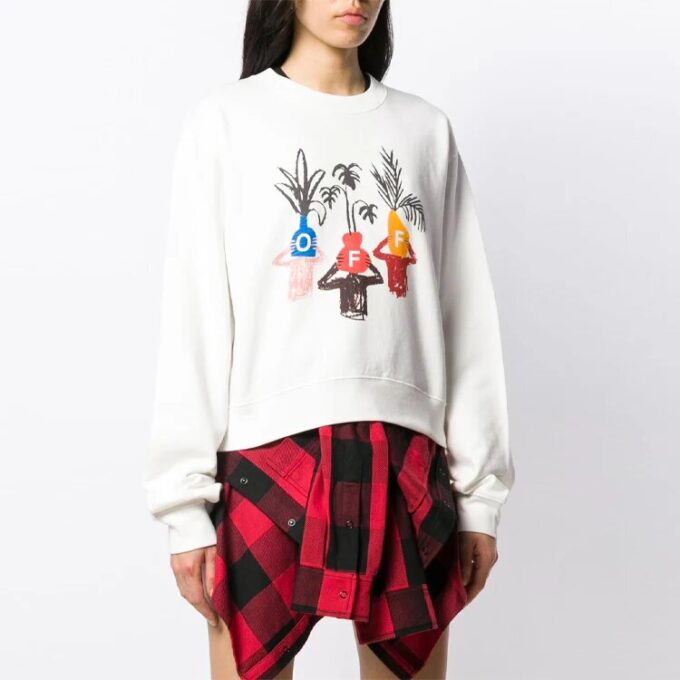 Sudadera de cuello redondo Off-White Graft Arrows en blanco