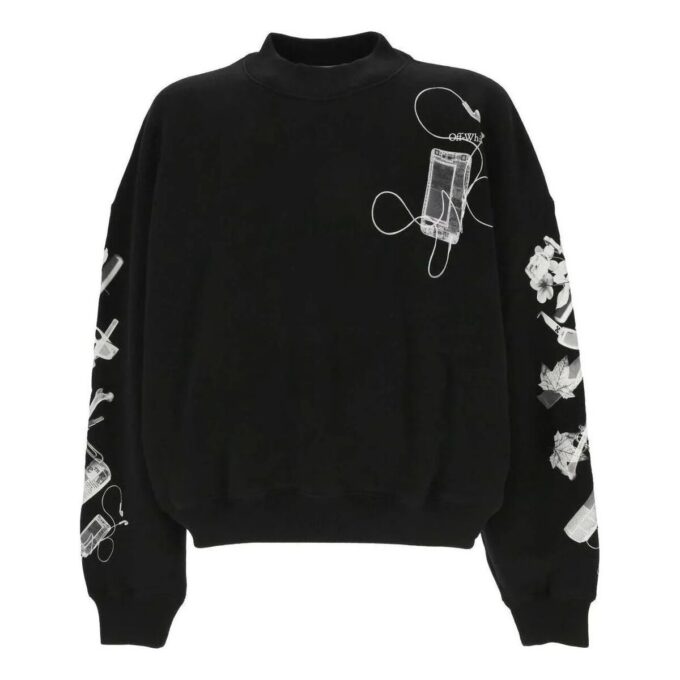 Sudadera de cuello redondo Scan Arr Over «Negro Blanco»