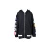 Sudadera de felpa con capucha y cremallera de manga larga para hombre, color negro