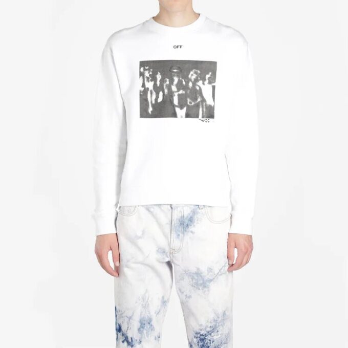 Sudadera de manga larga con cuello redondo y logo para hombre SS20 con efecto pintura en spray