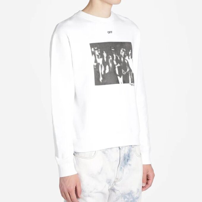 Sudadera de manga larga con cuello redondo y logo para hombre SS20 con efecto pintura en spray
