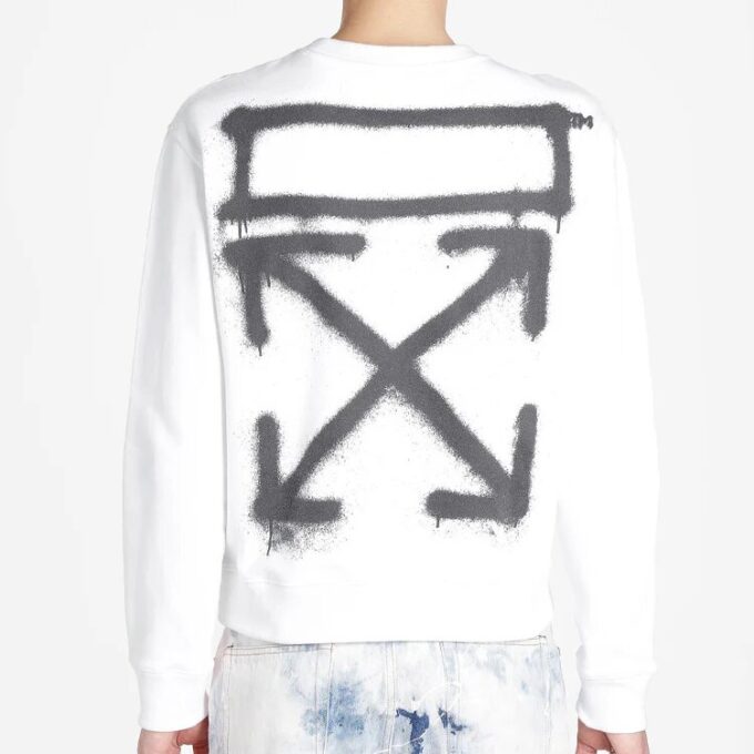 Sudadera de manga larga con cuello redondo y logo para hombre SS20 con efecto pintura en spray