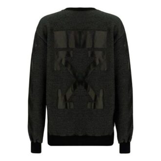 Sudadera deportiva con capucha y cuello redondo Off-White con estampado de flecha, versión entallada, gris