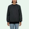 Sudadera deportiva con capucha y cuello redondo Off-White con estampado de flecha, versión entallada, gris