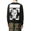 Sudadera FW20 con cara enmascarada y flecha «Negro y blanco»