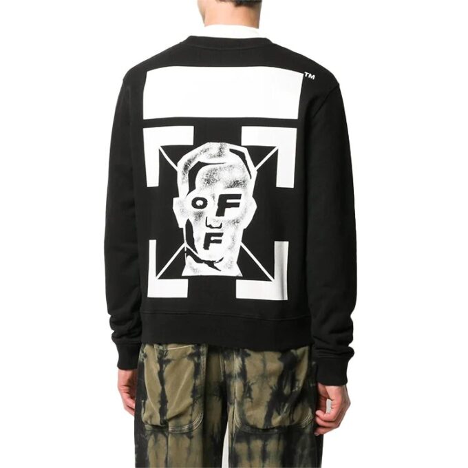 Sudadera FW20 con cara enmascarada y flecha «Negro y blanco»