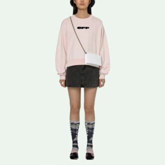 Sudadera sin capucha de cuello redondo con logotipo Off-White SS21, rosa