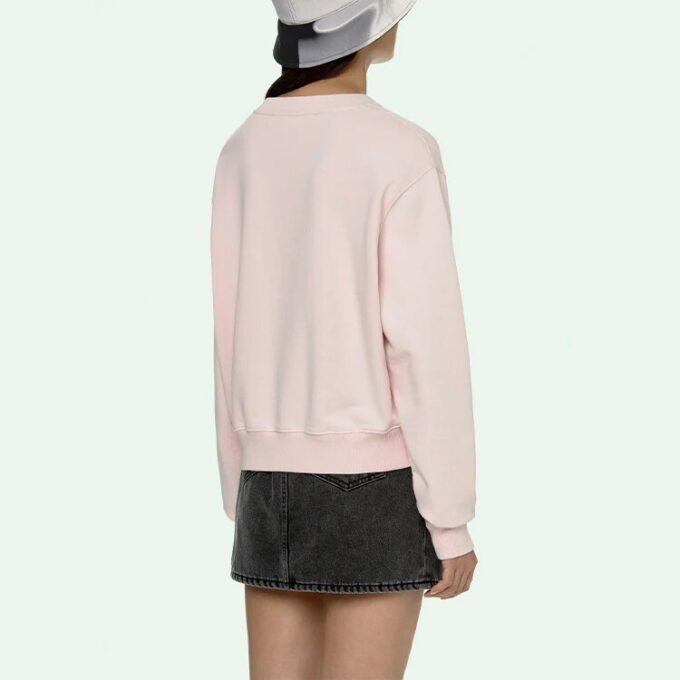 Sudadera sin capucha de cuello redondo con logotipo Off-White SS21, rosa