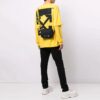 Sudadera unisex SS21 con logo estampado, color amarillo