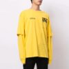 Sudadera unisex SS21 con logo estampado, color amarillo