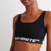 Sujetador deportivo con banda con el logotipo Off-White en blanco roto «Negro»