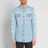 Temperature C/O Virgil Abloh Camisa Denim de hombre Temperature Azul claro