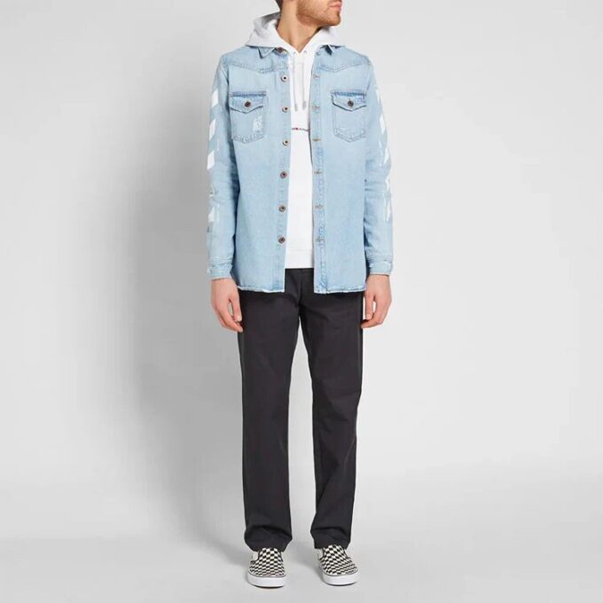 Temperature C/O Virgil Abloh Camisa Denim de hombre Temperature Azul claro