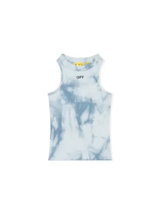 Top acanalado con estampado tie-dye Off Stamp