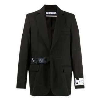 Traje con cordones Off-White para hombre, chaqueta negra