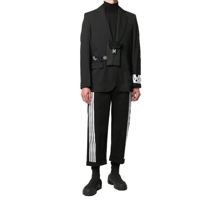 Traje con cordones Off-White para hombre, chaqueta negra