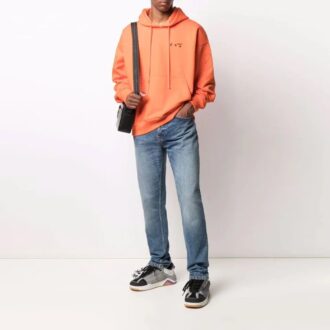 Unisex FW21 con detalle de logotipo y rayas diagonales, naranja