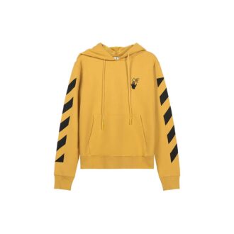 Versión con capucha y cordón, estampado de rayas, amarillo