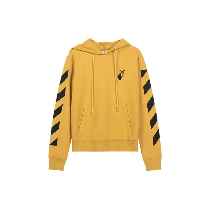 Versión con capucha y cordón, estampado de rayas, amarillo